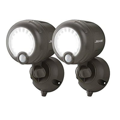 Beams MB360XT 200 Lumen Wireless Battery Operated Powered Motion Sensing LED Spotlight, 2-Pack, Brown - $18.99 + FREE Shipping