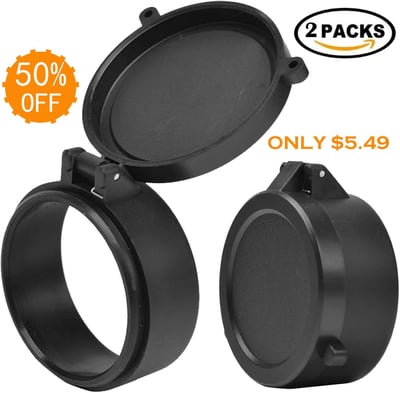 Yutetuter 2-Pack Scope Flip Cap Lens Cover 47mm - $5.49 w/c "50H5S537" + FREE Shipping