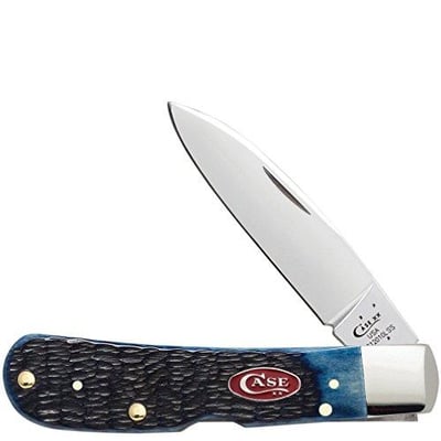 Case Tribal Lock Folding Blade Knife with Rogers Jig Navy Blue Bone Handle - $62.95 (Free S/H over $25)