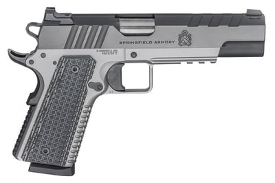 Springfield 1911 Emissary 45ACP 5″ Match 8RD Salt Bluing/Stainless/Black VZ Thin-Line G10 Grips - $999.99 
