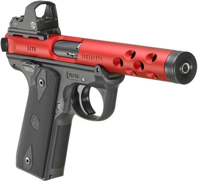 Ruger Mark IV 22/45 Lite 22LR 4.4" 10+1 Pistol w/ Riton Red Dot & Threaded Barrel - Red Anodized - $519.99 