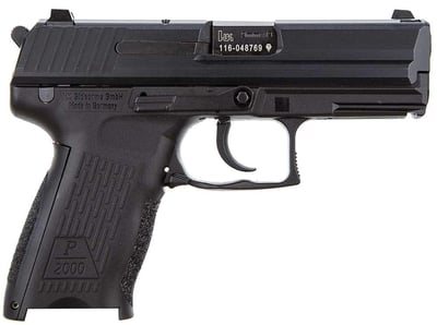 HK 81000041 P2000 V3 9mm Luger 3.66" 13+1 Black, Black Interchangeable Backstrap Grip - $710.59 