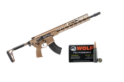 SIG Sauer MCX-SPEAR LT 16" 7.62x39mm 28rd Folding Semi-Auto Rifle + 1000 rounds of Wolf 7.62x39 Rifle Ammo - $2649.99  ($8.99 Flat Rate Shipping)