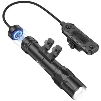 45% off 2500 Lumens Rifle Light with Pressure Switch for Home Defense USB-C Rechargeable Ar Light with Strobe Mode for M-Rail, Rifle Flashlight for Hunting, Range Training and Nightstand Use w/code NQ8N3F3Q + FREE Shipping
