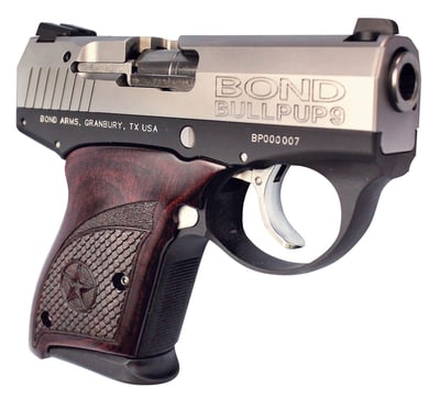 Bond Arms BullPup9 Stainless 9mm 3.35" Barrel 7-Rounds w/ Engraved Rosewood Grips - $1099.99 ($9.99 S/H on Firearms / $12.99 Flat Rate S/H on ammo)