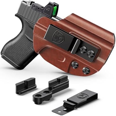 IWB Holster Compatible with Glock 43, 43X, 43X MOS - Concealed Carry Holster with Concealment Claw Ideal for Appendix Inside Waistband Tan - $36.59 + FREE Shipping