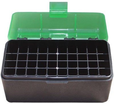 MTM 50 Round Flip-Top Rifle Ammo Box .22 PPC, 6MM PPC, REM BR (Clear Green/Black) - $2.69 (Free S/H over $25)