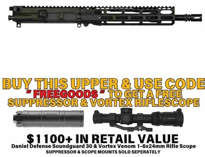 VKTR Indrustries VK-1, 5.56mm, 11.5" Barrel w/ A2 Flash Hider, Black, Complete Upper Receiver - $1799.99