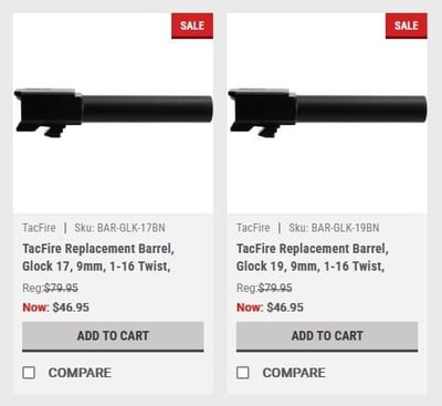 TacFire Glock Replacement Barrels - $46.95