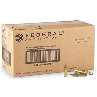 Federal XM193 5.56mm 55gr FMJ 500 Rnd Case - $188.99 after code "P230208" 