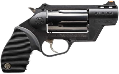 Taurus Judge Public Defender 45 Colt (LC)/410 Gauge 5 2" Blued Frame Black Polymer Grip Fiber Optic Front Sight - $356.61