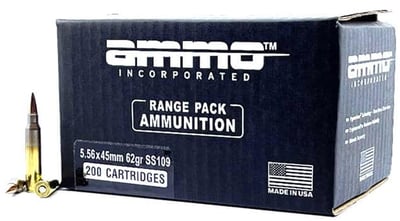 Ammo Inc 5.56NATO 62GR SS109 Ammo Rifle Ammo - 200 Rounds - 556062SS109-A200 - $119.99 (FREE Shipping over $50)