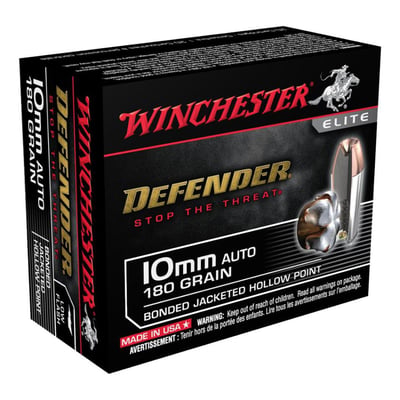 Winchester Defender 10mm Automatic 180 gr 20 Rounds Ammunition - $17.99 