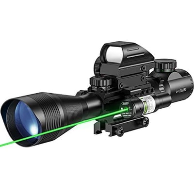 MidTen 4-12x50EG Dual Illuminated Optics & IIIA/2MW Laser Sight & 4 Holographic Reticle Red/Green Dot & 20mm Scope Mount - $66.39 w/code "JRGANCU3" + FREE Shipping
