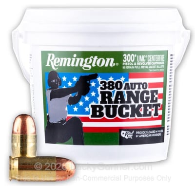 Remington UMC - 380 Auto - 95 Grain FMJ - 300 Round Bucket - $115