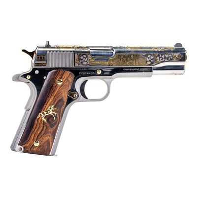 SK Guns Colt 1911 Lost State Series Gadsden 45 ACP Pistol 5" Barrel 8rd, Stainless, Gold Engraved 1 of 200 - $2699.99 