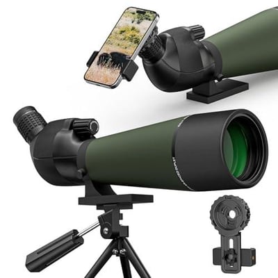 CVLIFE Spotting Scope with Tripod, 20-60x80 with Phone Adapter - $71.99 + FREE Shipping