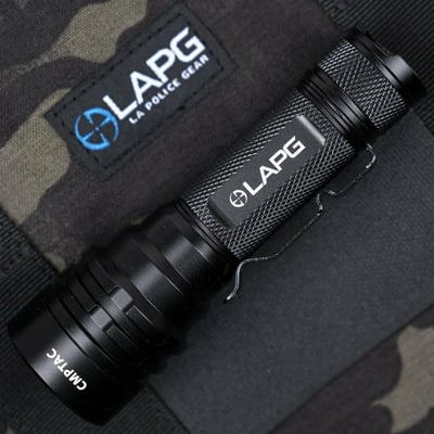 LA Police Gear CMPTAC USB Rechargeable 1600 Lumens Tactical Flashlight - $26.99 after code: 10FORUGT ($4.99 S/H over $125)