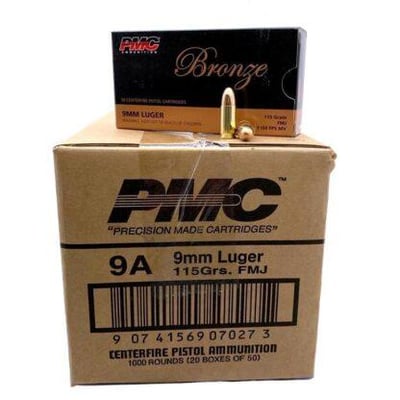 9mm – PMC 115 Grain FMJ Ammo – 1000 Rounds - $230 with Free Shipping 