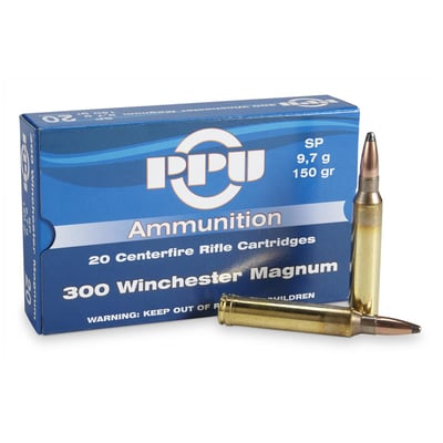 PPU, .300 Winchester Magnum, SP, 150 Grain, 20 Rounds - $18.99 (Buyer’s Club price shown - all club orders over $49 ship FREE)