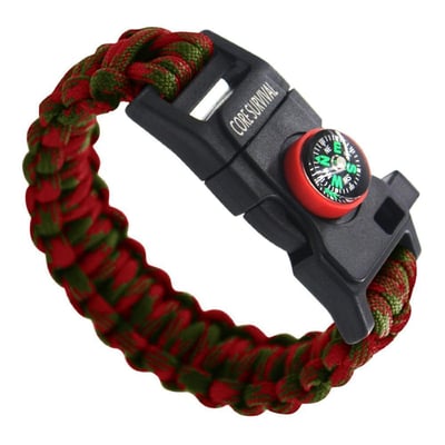 Paracord Survival Bracelet - Hiking Multi Tool, Emergency Whistle, Compass, Fire Starter - $9.99 + FS over $49 (Free S/H over $25)