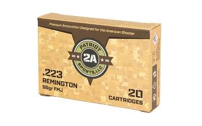 Patriot Sports LLC P223055F Brass .223 Rem 55 Grain 20 Rounds FMJ Gradys Great Outdoors - $7.99