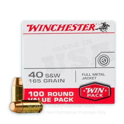 Winchester USA .40 S&W Ammo 165 Grain FMJ 500 Rounds - $145 