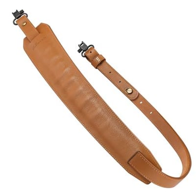 50% off EZshoot Leather Gun Sling with Removable Shoulder Pads Non-Slip Back Design Leather Rifle Sling Removable Sling Swivels Two Point Sling Adjustable Length w/code OCQZVUCZ + FREE Shipping