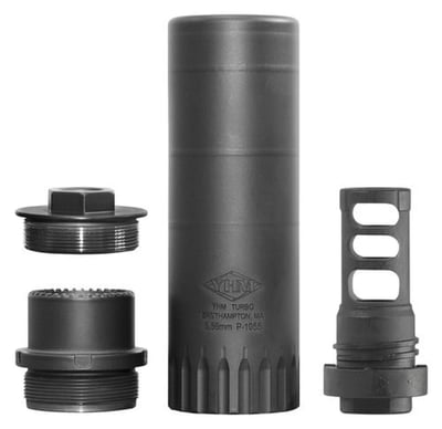 Yankee Hill Machine Co Turbo K Suppressor, 5.56MM, Rifle Suppressor, 4.9" When in Direct Thread Configuration, (5.5" When Using QD Adapter), Black, Includes QD Muzzle Brake Mount 1/2X28 - $365.89 