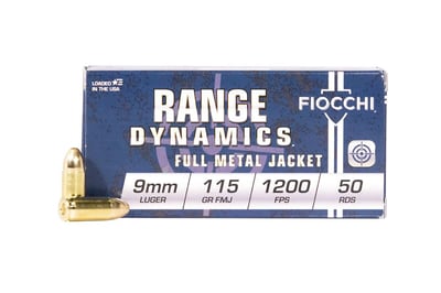 Fiocchi 9mm 115 gr FMJ Ammo 50/Box - $10.99