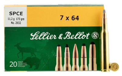 Sellier & Bellot 7x64mm Brenneke Ammunition 20 Rounds SPCE 173 Grains - $21.89  ($10 S/H on Firearms)