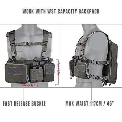 Huenco Tactical Assault Chest Rig 500D Molle Multicam Tactical Vest with Multi-Pockets - $43.99 (Free S/H over $25)