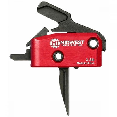Midwest Industries, INC AR-15 Enhanced Flat Trigger 3.5lb Single Stage Drop-In Blk - $139.95 after code "PTT"