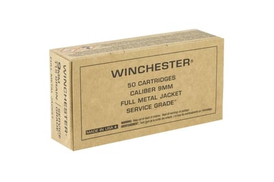 Winchester 9mm Ammunition SG9W 115 Grain FMJ Handgun Ammo - 500 round case - SG9W - $124.99 (FREE Shipping over $50)