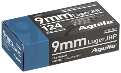 Aguila Personal Defense 9mm Luger 124 Grain JHP Ammunition - 50 Rounds - $16.98 after code FINAL15 