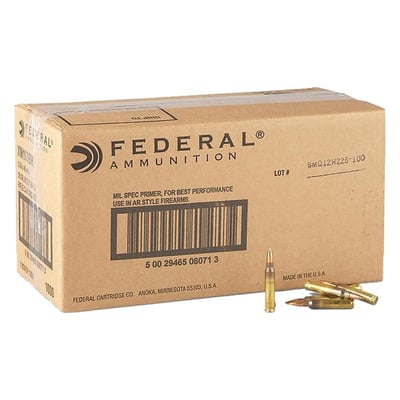 Federal American Eagle XM193 Ammunition 5.56mm 55 gr FMJ 3165 fps 1000/ct (Bulk) - $419.99 