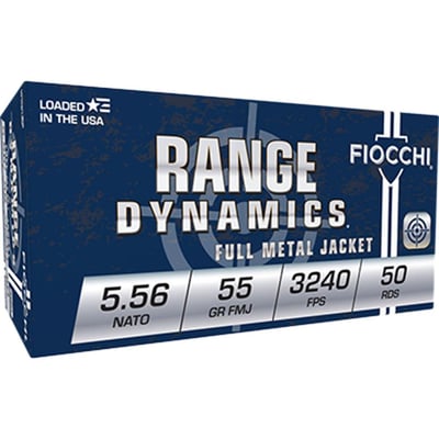FIOCCHI AMMUNITION - Range Dynamics 5.56x45 M193 55gr FMJBT 50/Box - $20.99 