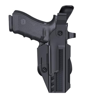 Level 3 Gun Holster for Glock 19/17/19X Gen 1-5, Glock 23/32 / Glock 45/44 Gen1-4, Adjustable Rentention OWB Paddle Pistol Holster with Auto Lock Thumb Release Button, Open Carry Holster, Right-handed - $27.99 + FREE Shipping