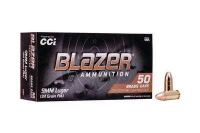 CCI Blazer Brass 9mm 124 GR FMJ Handgun Ammo 1000 Rounds - $239.95