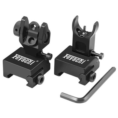 Feyachi Flip Up Iron Sight Front Rear Sight Compatible for Picatinny Rail and Weaver Rail of Rifle, Foldable Sights (Black) - $19.59 + FREE Shipping