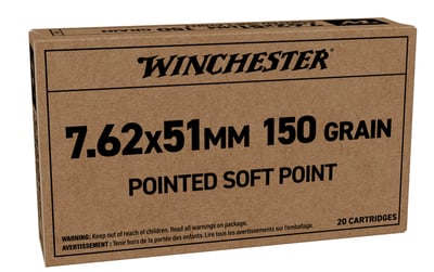 Winchester 7.62x51mm 150gr Soft Point Ammo, 20rds - $19.99 