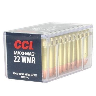 CCI Maxi Mag .22 WMR HP Jacketed Hollow Point 40 Gr. solid 50 rounds - $12.10 (Buyer’s Club price shown - all club orders over $49 ship FREE)