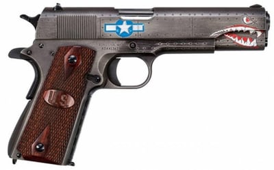 Thompson 1911BKOWC3 1911 Squadron Special Edition WW2 45 ACP 5" 7+1 Black/Gray Cerakote Checkered Wood w/US Logo Grip - $950.89 