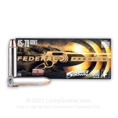 Federal HammerDown 45-70-Government 300 Grain Bonded SP 20 Rounds - $65.00