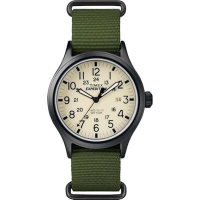Timex Men's Expedition Scout 40mm Watch – Black Case Cream Dial with Green Fabric Strap - $43.04 + FREE Shipping
