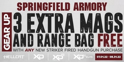 Springfield Promotion: 3 Mags and Range Bag Rebate with any new Springfield striker-fired handgun purchase