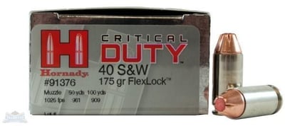 Hornady Critical Duty .40 S&W 175gr FlexLock 20rds - $24.99