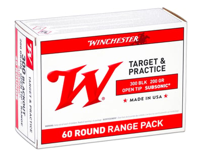 Winchester USA .300 AAC Blackout 200 gr Ammo Open Tip Range Subsonic - 60rds - $34.99 