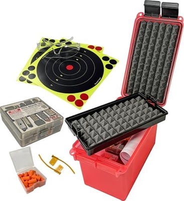 MTM PRK Pistol Range Kit, Water-Resistant O-Ring, Padlock-Tabbed Lid, Handgun Shooting & Cleaning Accessory/Ammo Storage, Gear Organizer, Target & Accessories - $28.58 + FREE Shipping