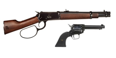 Heritage Mfg 92 Ranch Hand 357 Magnum 6rd 12" Barrel Black Lever Action & Rough Rider .22LR 6rd 4.75" Barrel Black Revolver - $499.99 